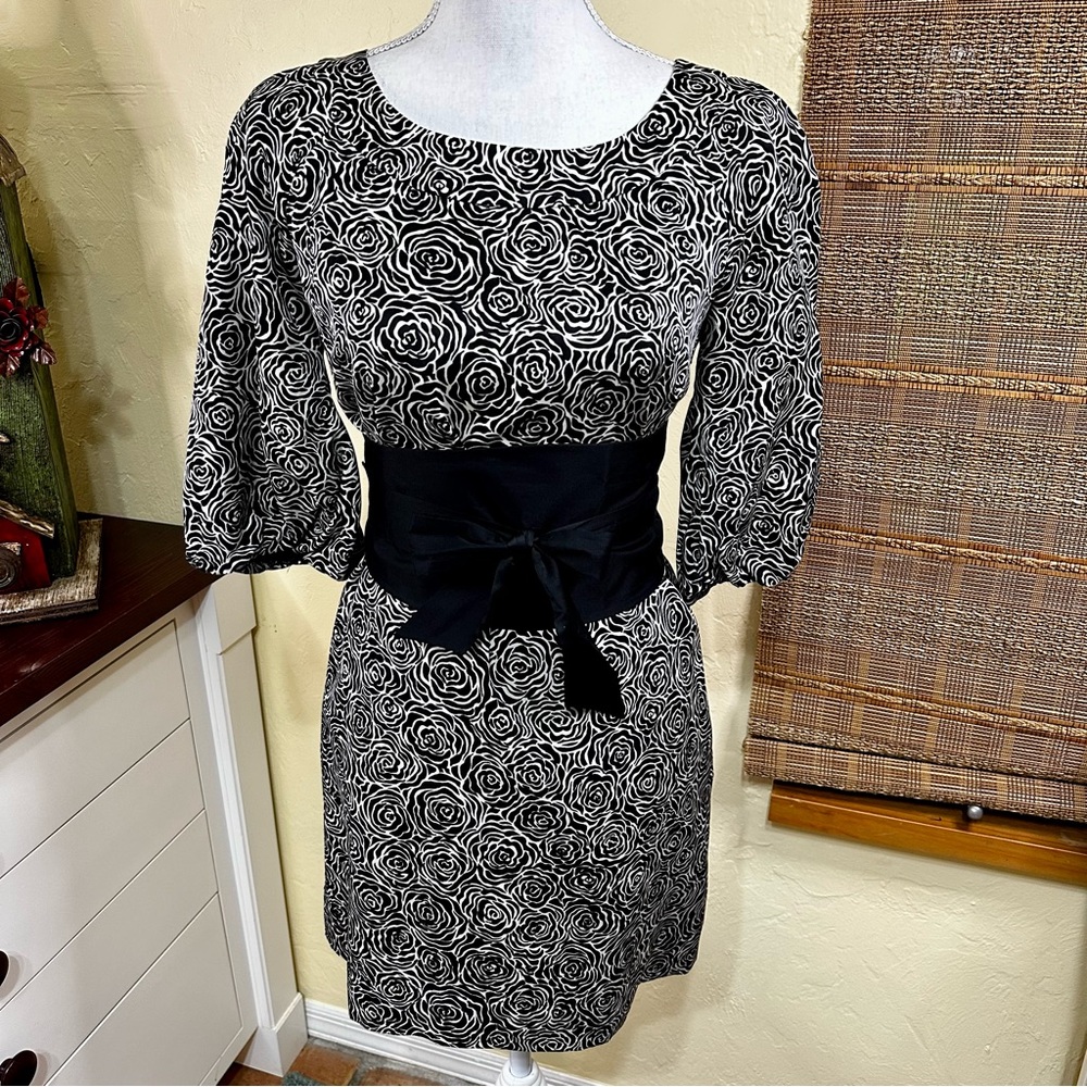 Lilly Pulitzer Rose Print Dress With Belt